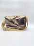 Rabens Saloner Foiled ripstop clutch pallavi metallic olive